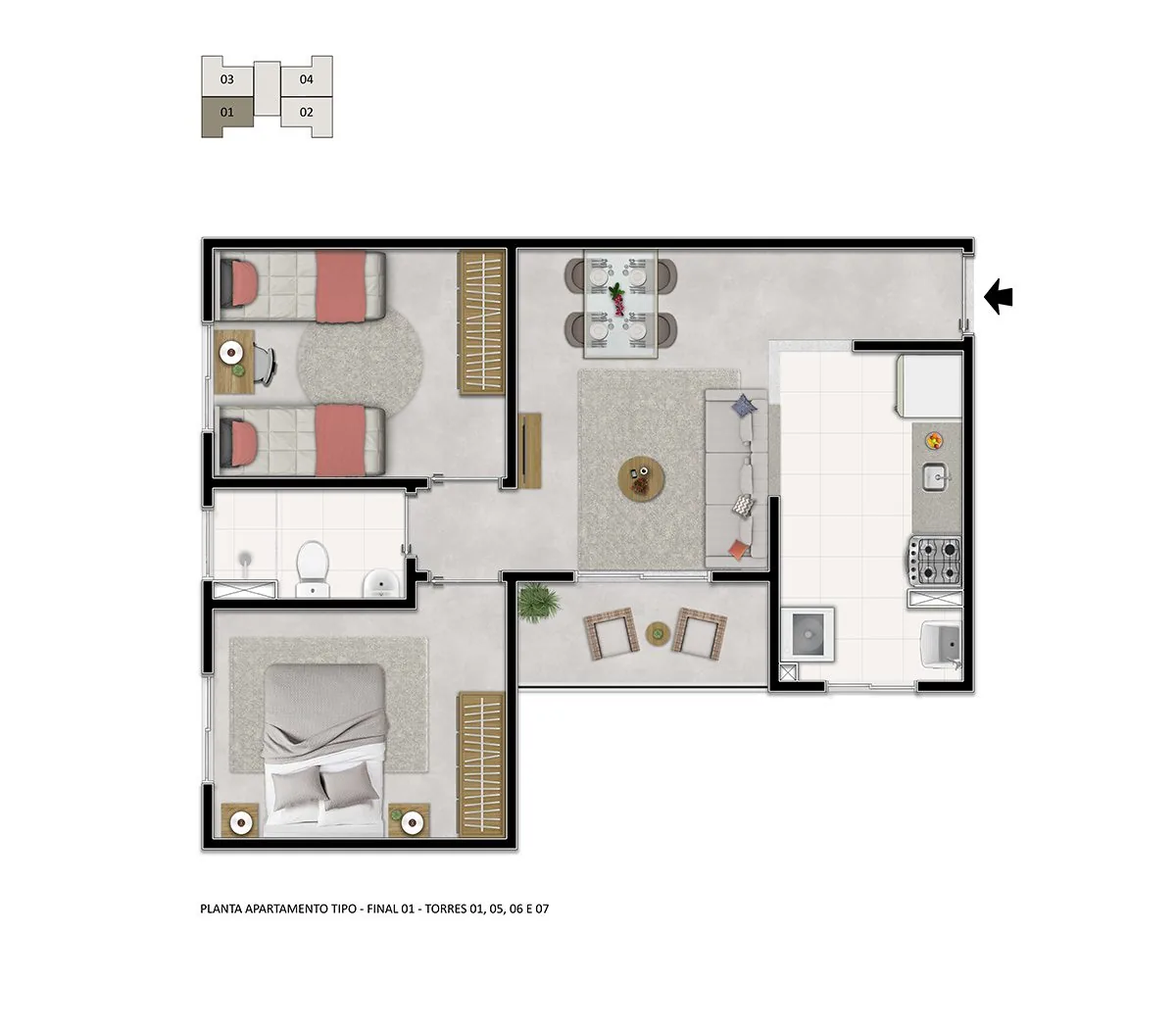 Planta: Apartamento tipo