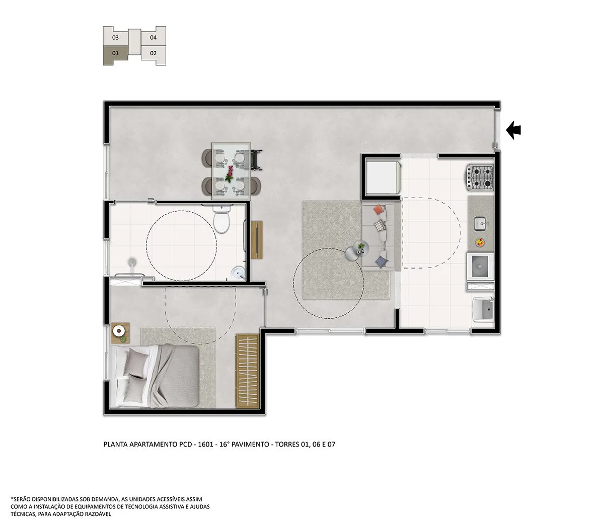 Planta: Apartamento adaptado